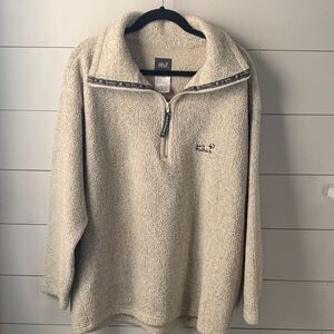 Jack Wolfskin Cream Sherpa Fleece Half-Zip Pullover – Men’s Size XL